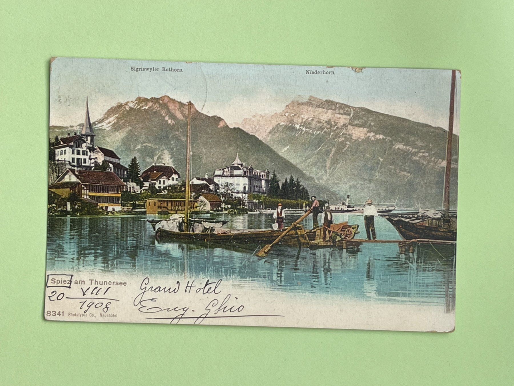 Cartoline postali: Spiez am Thunersee - vor 1908 – Usato da Steg VS venduto da danwer74