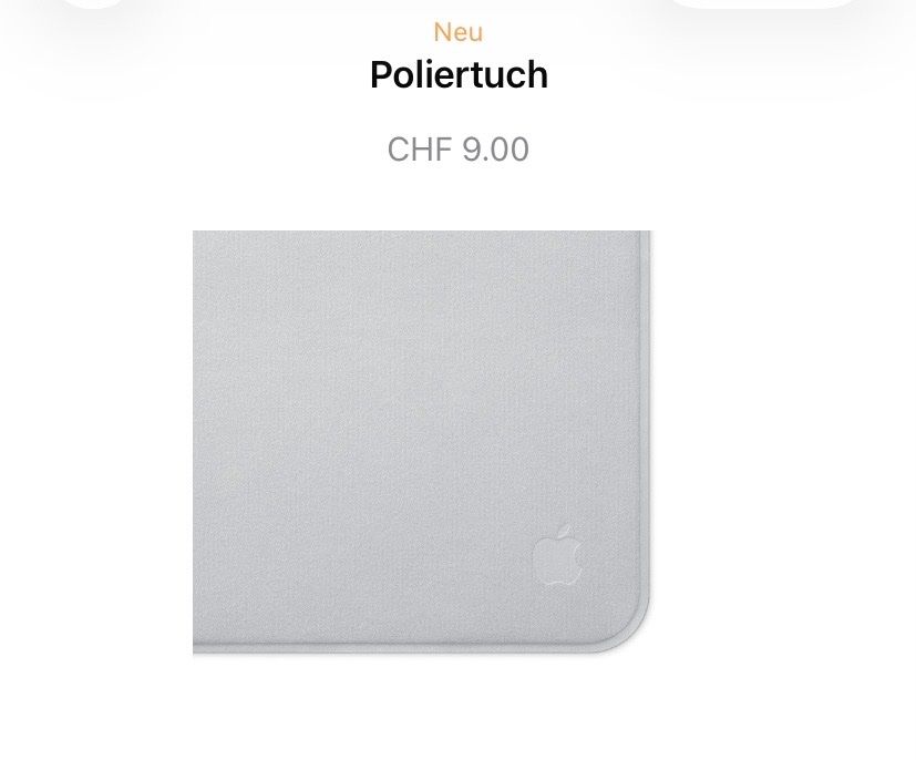 Stoffe: Apple Poliertuch ungeöffnet – Neu und originalverpackt aus Luzern von Bona-Nova 3