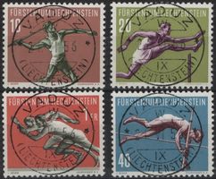 Sportserie III mit seltenem ET-Vollstempel VADUZ 21.VI.56