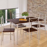 Küchentisch + 4 Stühlen Eiche dunkel 110x70cm Essgruppe