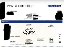 2x Alice Cooper Tickets – The Hall Dübendorf – 07.07.2026