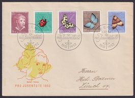 PJ 1952, FDC J143-147, illustriert, Kat: 200.-