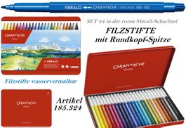 185.324 Caran d'Ache Fibralo Set 24 Filzstift mit Rundspitze