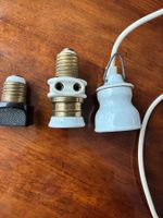 Klassische Porzellan Lampenfassung mit Adapter für Stecker