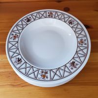 4 assiettes creuses vintage BP Pyroblan (Sarreguemines) 70's