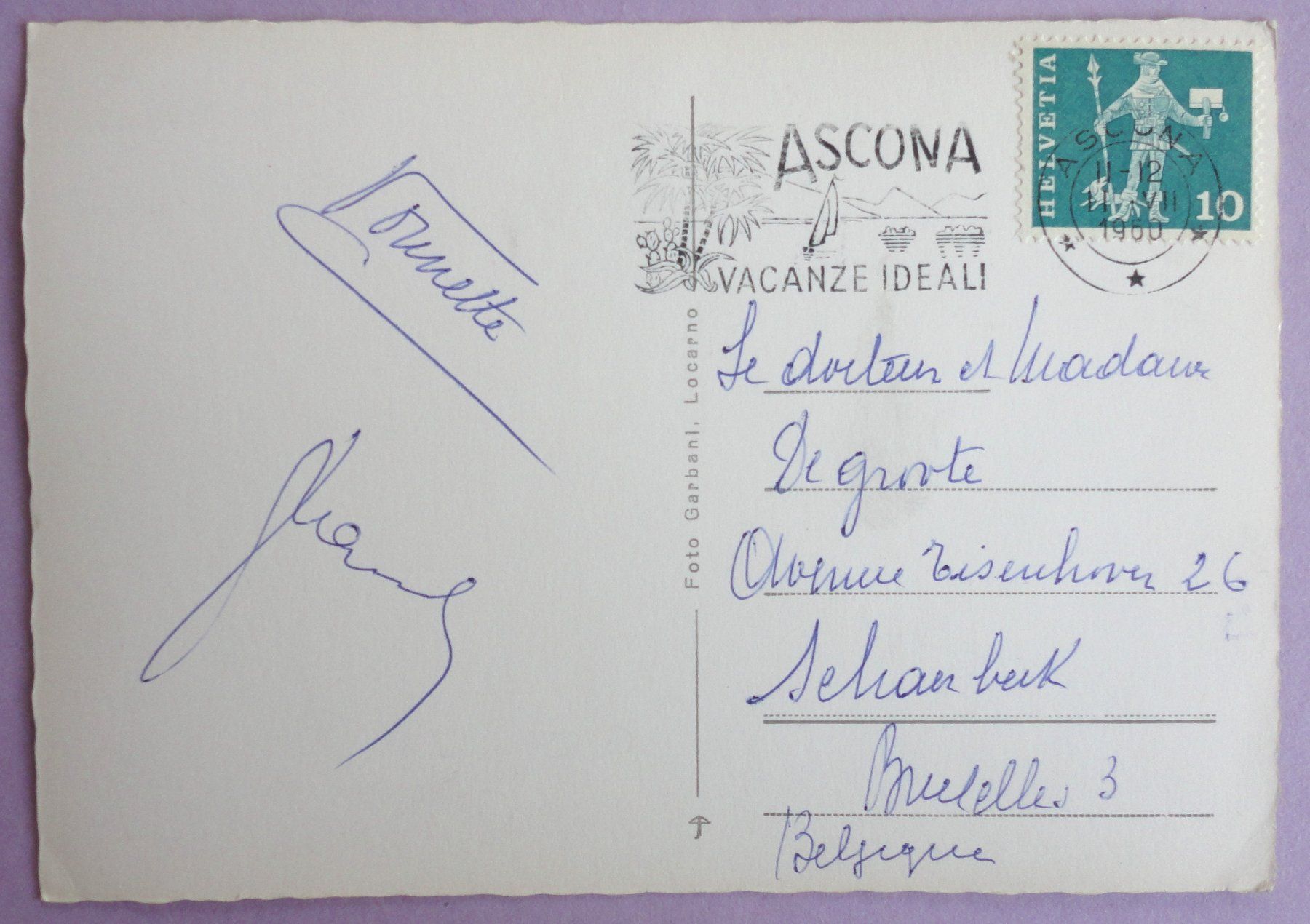 Cartoline postali: Ascona – Usato da Fétigny venduto da Billy2miny 1