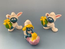3x Osterschlumpf Schlumpf Schlumpfine Ostern 80er Peyo