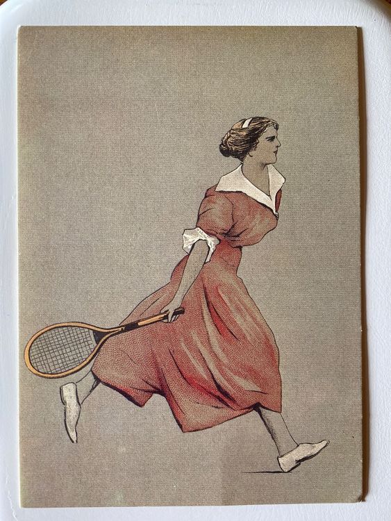 Carte Postale Vintage LAWN TENNIS Années 80 - Illustration - Vierge TBE