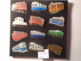 Seltene Sammlung: 12 Zürcher Tram-Pins Geschenk Idee (ZU18)