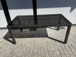 Gartentisch, Rattan, mit 4 Stühlen-Top Zustand Braun