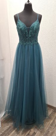 Dunklegrünes Abendkleid, Grösse 36, neu!