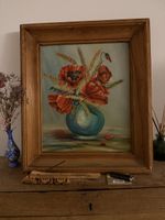 Oil paint frame flower