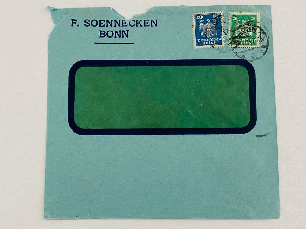 Perfin 2x Brief F. Sonnecken Bonn Lochung FS Deutsches Reich | Kaufen ...