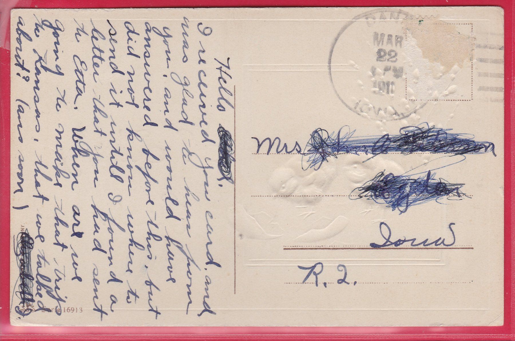 Cartoline postali: PRÄGEKARTE, A HAPPY EASTER, 22.3.1911 – Usato da Oberrieden venduto da Gebirgsstelze 1