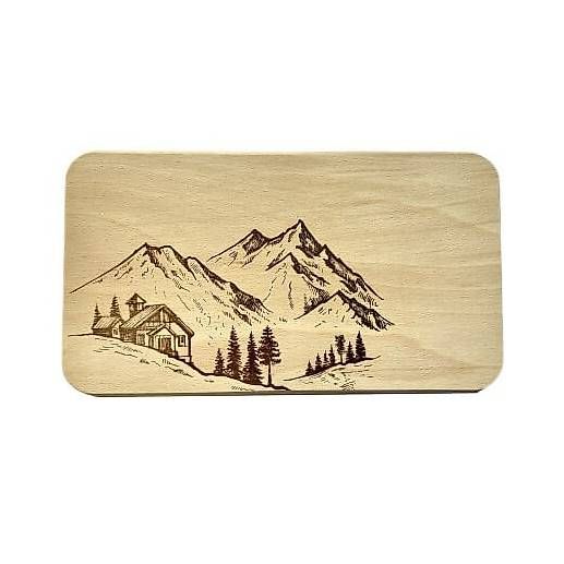 Elettrodomestici da cucina: Schneidebrett mit Motiv | Berg Hütte – Nuovo e nell'imballaggio originale da Kölliken venduto da DeinFotoDruck