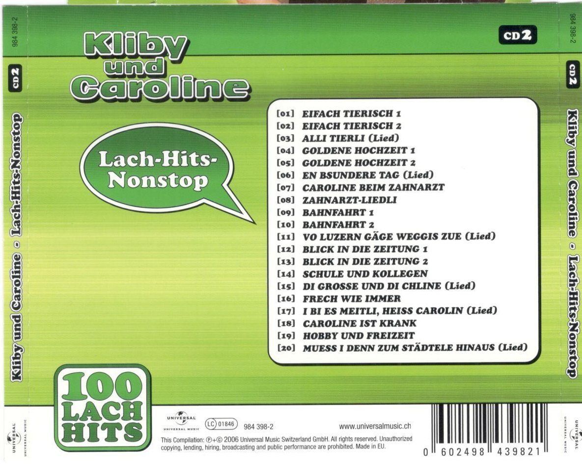 CD: CD Kliby und Cariline Vol. 02 – Usato da St. Margarethen TG venduto da ursk10 1