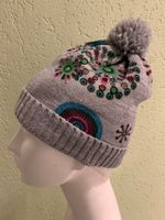 tolle Desigual Mütze mit Bommel, grau, Madalas, one-size
