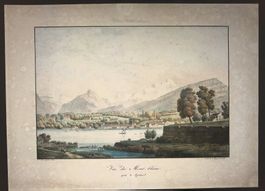 Mont Blanc von Genève Lithographie von Bourgeois 1820