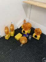 Baustellenwarnleuchten gelb, orange, mit Batterien, 5 Stk.