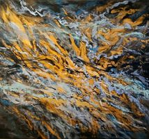 Artwork 105x115 mit Gold, Unikat