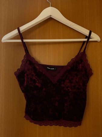 Tally Weijl Crop Top Bordeaux Samt Gr. S