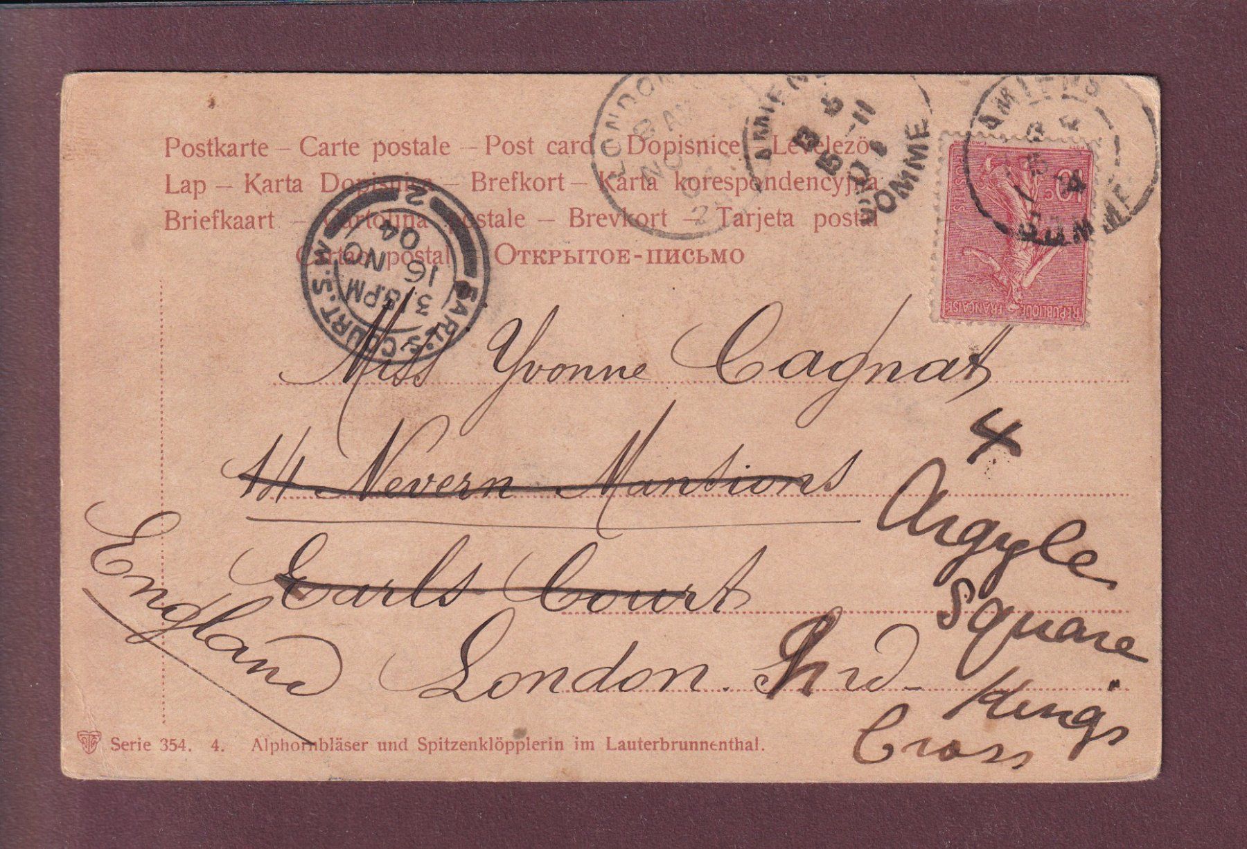 Ansichtskarten: ALPHORNBLÄSER - 1904 – Gebraucht aus Pully von nicecards 1