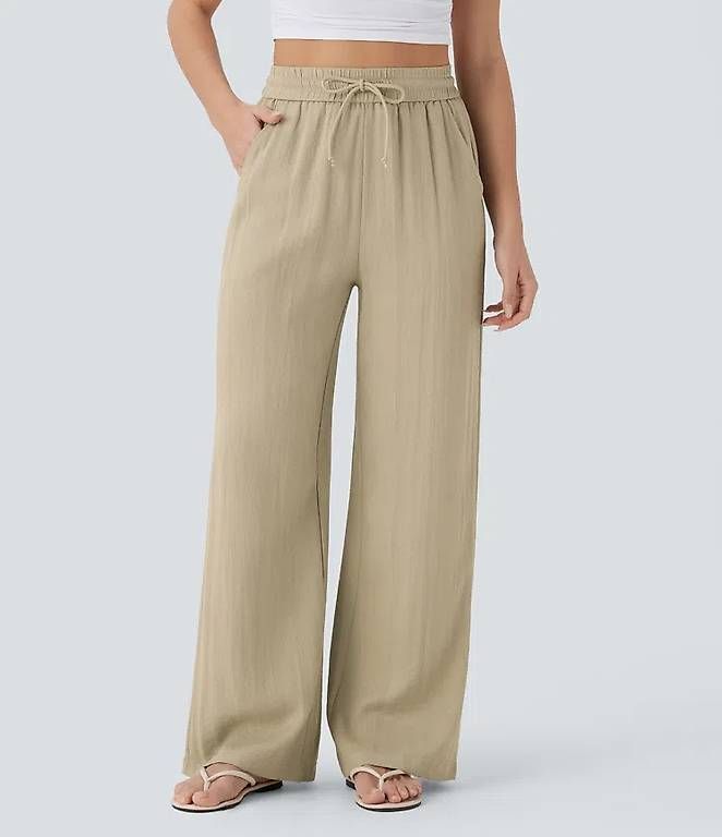 Hosen: Beige lässige Hose mit Leinengefühl Grösse L  – Gebraucht aus Suhr von Niba1982