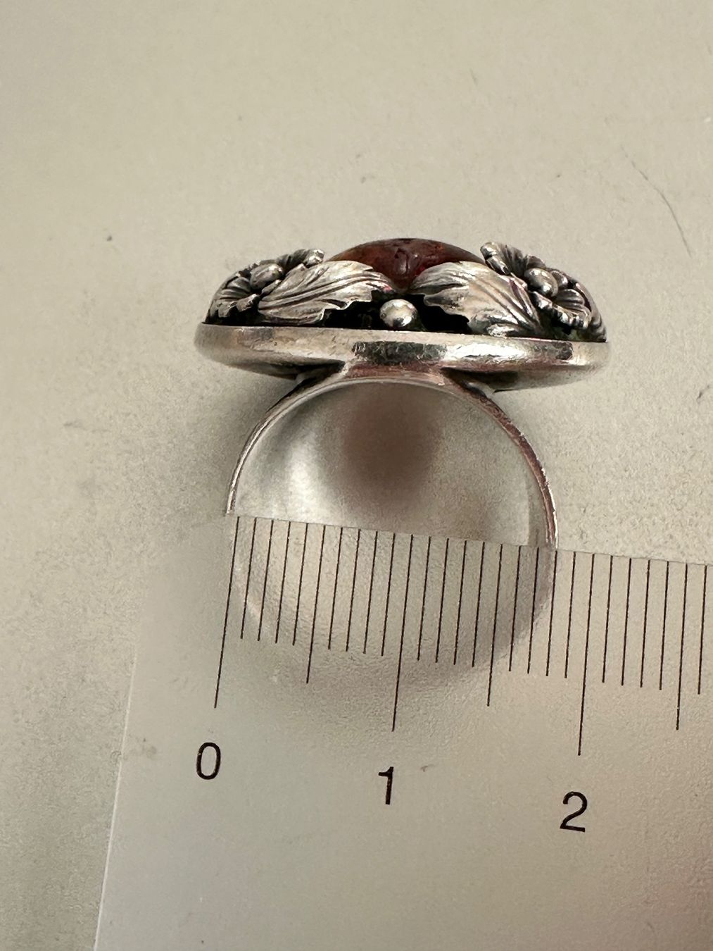 Anelli: Vintage 925 Silver Amber Ring, N.E. From: 54 – Usato da Onex venduto da Antiqueshow 5