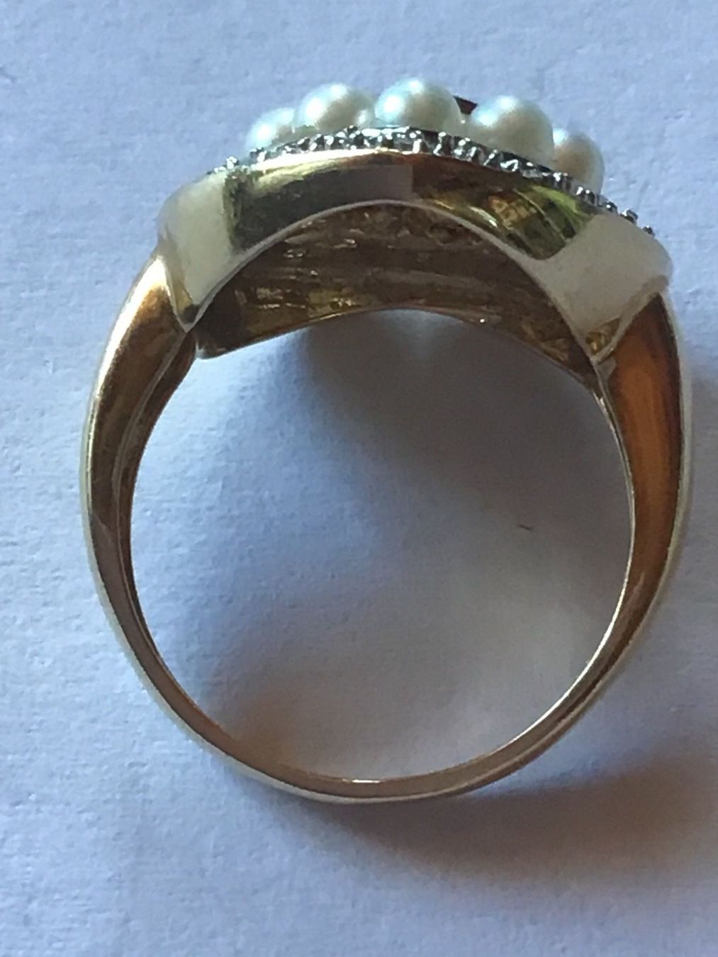 Anelli: Massiver Herz Ring mit Perlen – Usato da St. Gallen venduto da Goldlilly 1