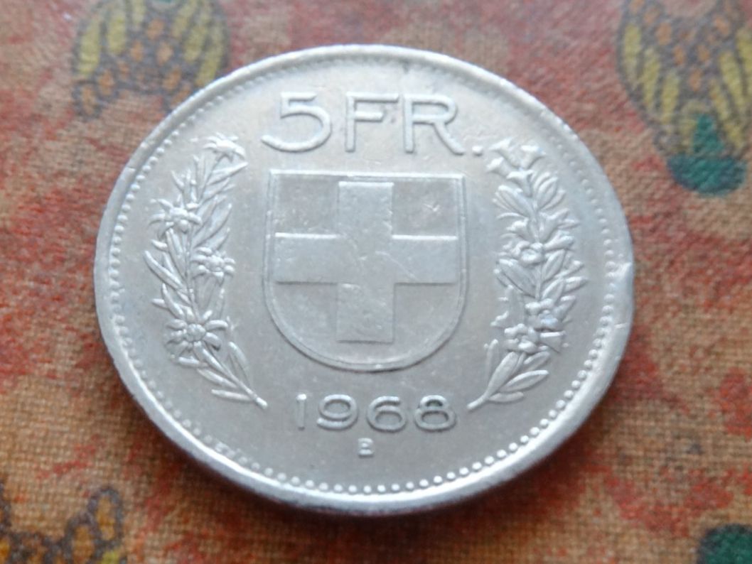 Tutti le monete: 5 Fr. 1968 – Usato da Romanel-sur-Lausanne venduto da Swift13