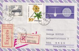 Express R - Ganzsache Poznan (Polen) - Bern 1978