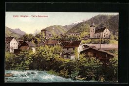 Bürglen, Ortspartie mit Kirche, Tells G