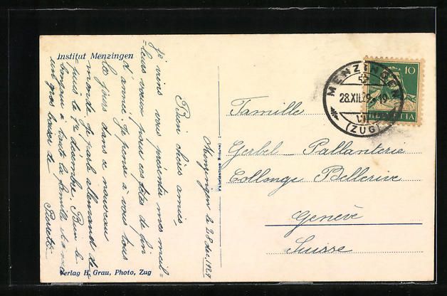 Cartoline postali: Menzingen, Institut, Gesamtansicht, Süd – Usato da Berlin venduto da bartko-reher 1