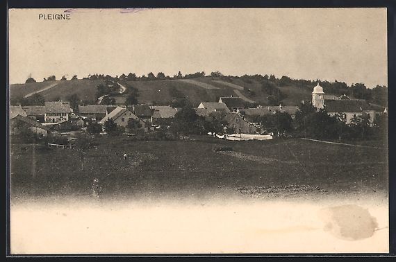 Cartes postales: AK Pleigne, Teilansicht mit Kirche, 1917 – D'occasion à Berlin par bartko-reher