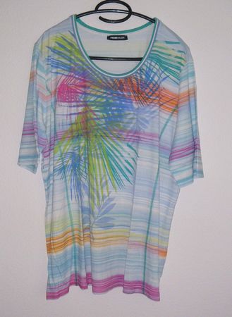 Stretch - Shirt, Bunt mit Blätter, Gr. 48 * Frank Walder *