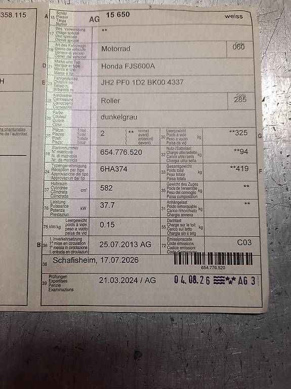 Honda Strada: Honda FJS Silver Wing Roller – Usato da Oftringen venduto da ritabert 4