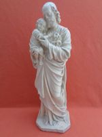 Alte Heiligenfigur Josef mit Kind - Gips