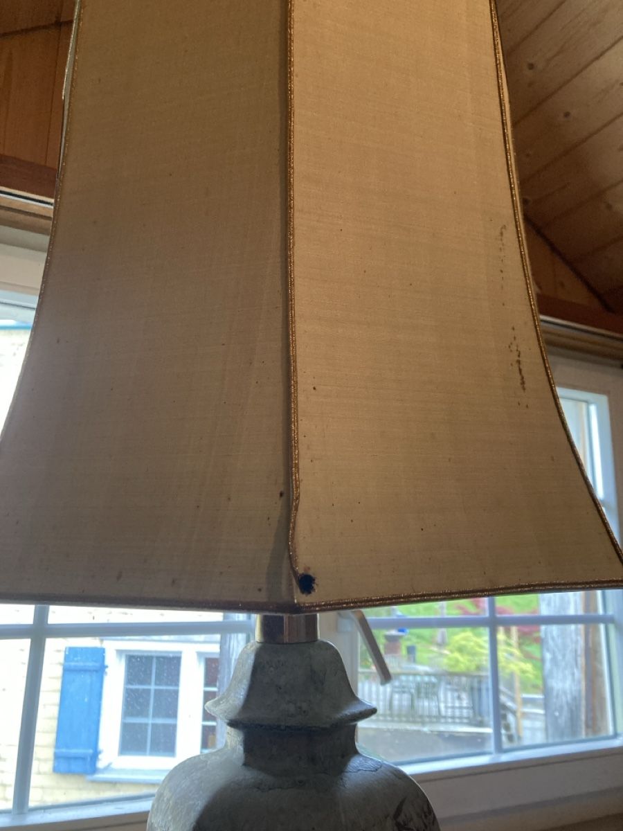 Lampade: Vintage handbemalte seidenschirm lampe – Usato da Herisau venduto da Sifgana 3