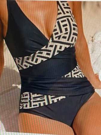 Damen Badeanzug schwarz/ weiss  Grösse 46/48 neu
