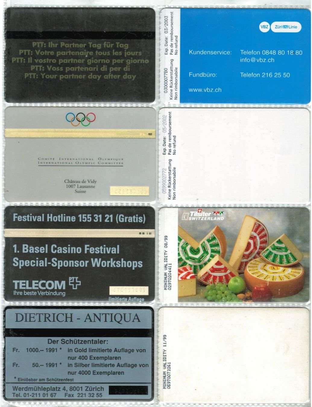 Telefon- & Taxkarten: 8 Taxcards – Gebraucht aus Zürich von tol_b7c7 1