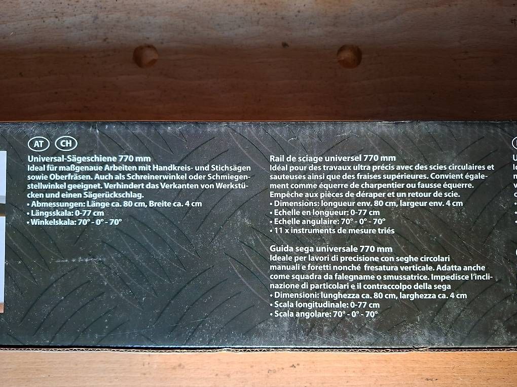 Tutti gli attrezzi: Sägeschiene mit Winkelskala Rail de sciage 770mm + angle 70 – Usato da Châbles FR venduto da Monar 3