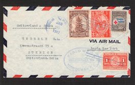 Air Mail , Honduras - Zürich , gel. 29.1.1947