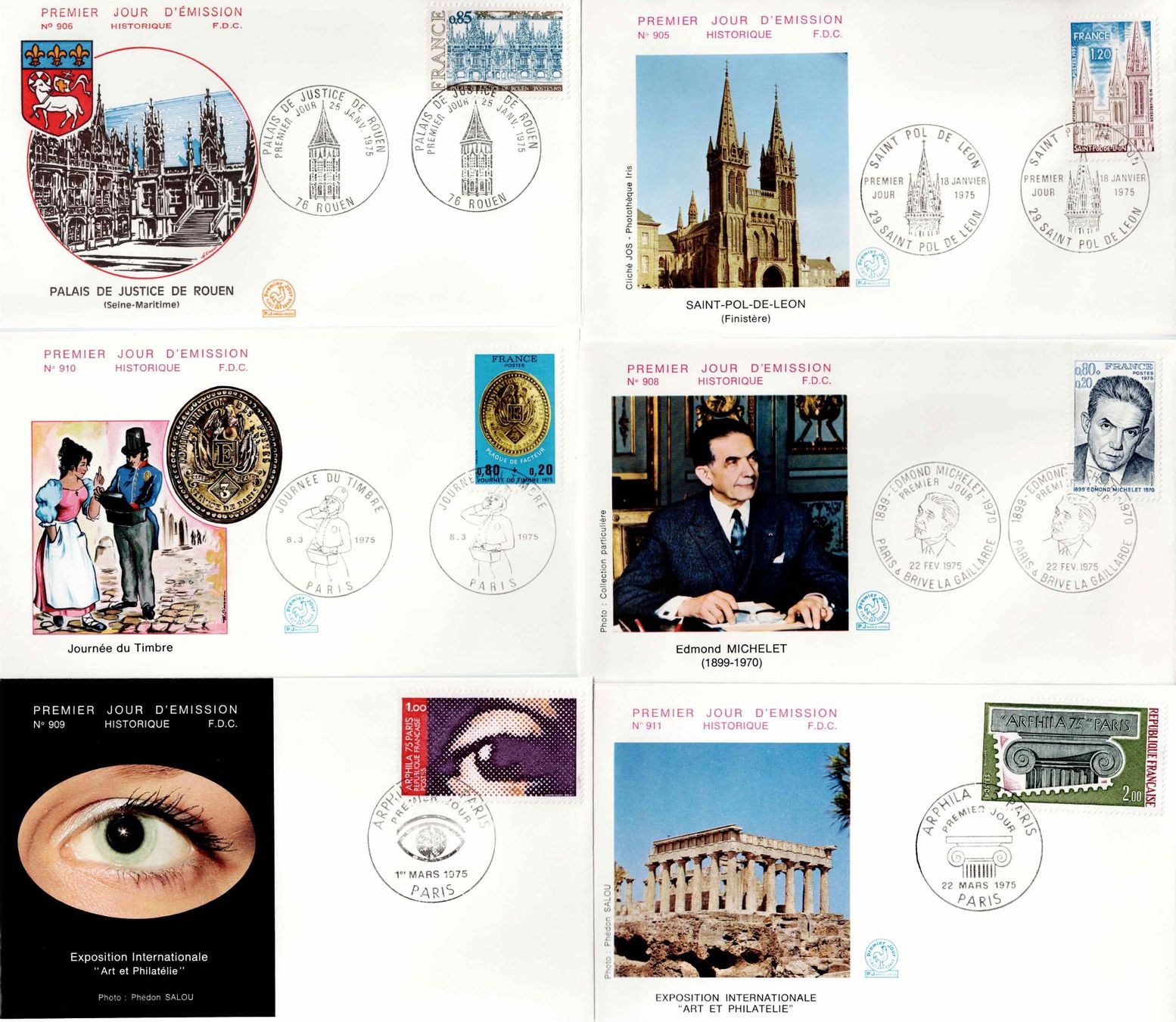 Tutti i francobolli: 6 Stück FDC Frankreich – Usato da Koblenz venduto da Markenhimmel