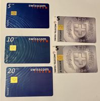 5 Swisscom Taxcards 5er & 10er & 20er