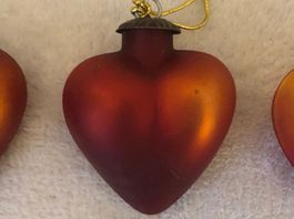 Weihnachtsbaum Schmuck , Herzkugeln, 3 Stück