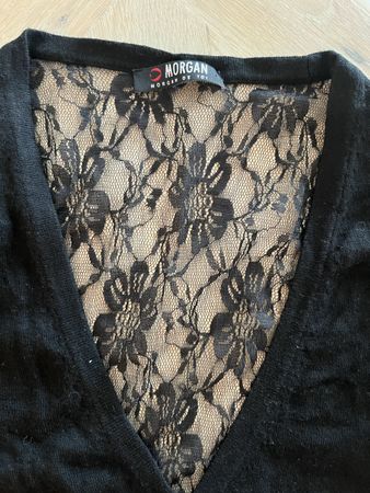 Morgan de Toi Strickjacke, Schwarz, Spitze✨