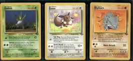 Vintage Pokémon Karte Jungle EN 1999 Lot of 3