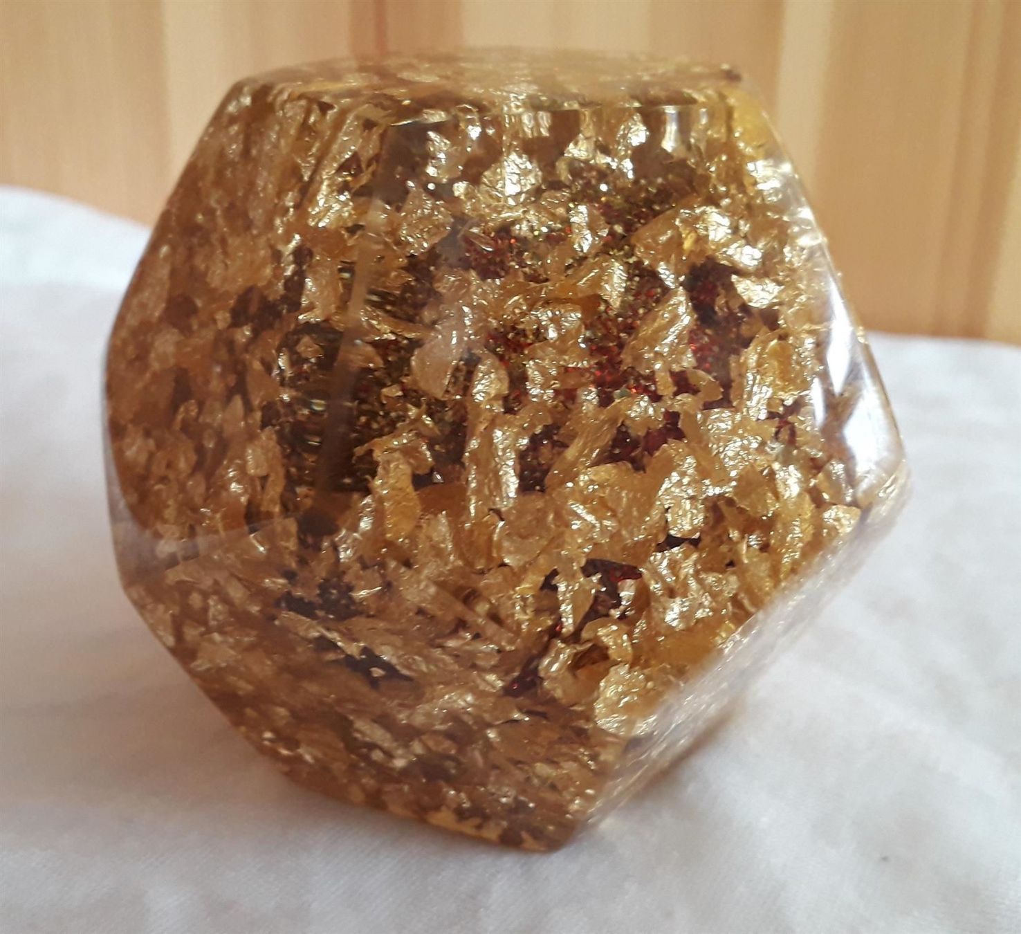 Pietre preziose: ORGONIT DODEKAEDER * Kristall  Blattgold – Nuovo e nell'imballaggio originale da Aeschi b. Spiez venduto da KRONLICHT 3