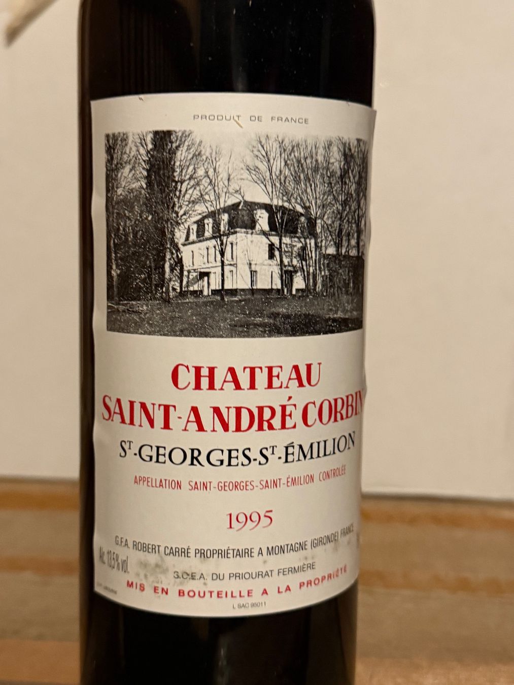 Vino: Château Saint-André Corbin 1995 Saint-Georges-Saint-Emilion – Nuovo (secondo la descrizione) da La Tour-de-Peilz venduto da avediscipule 1