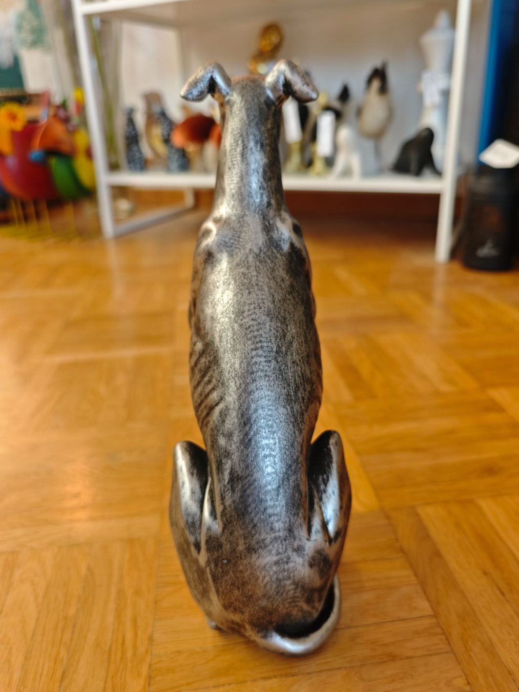 Statuette: Windhund Silber Antik Optik – Nuovo e nell'imballaggio originale da Schaffhausen venduto da AtelierPudesco 2